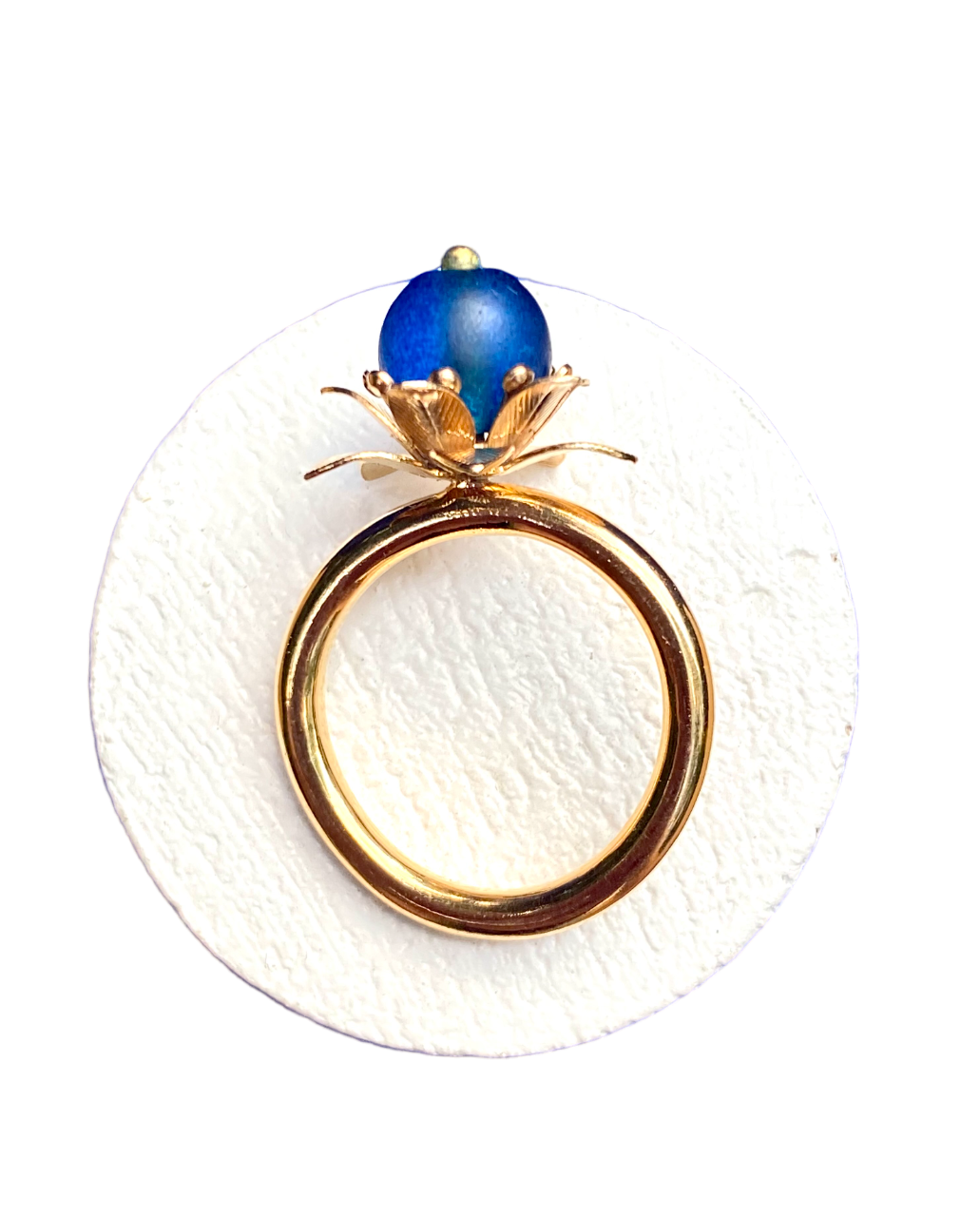 Bague Fleur Gravée à la Perle