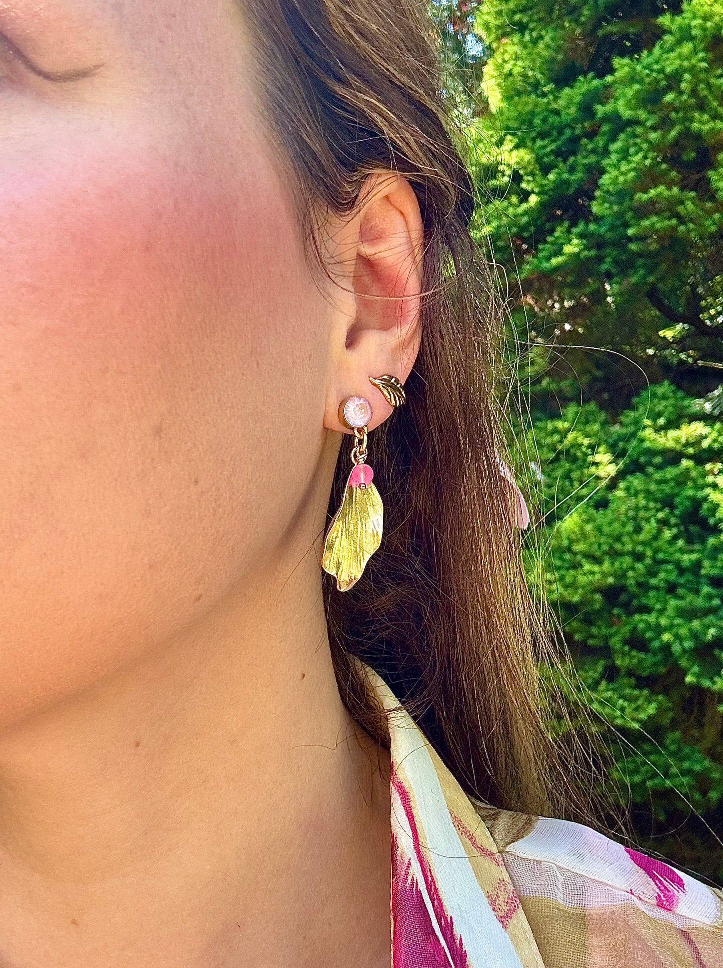Boucles d’oreilles Doux Matin - plaqué or et cristal