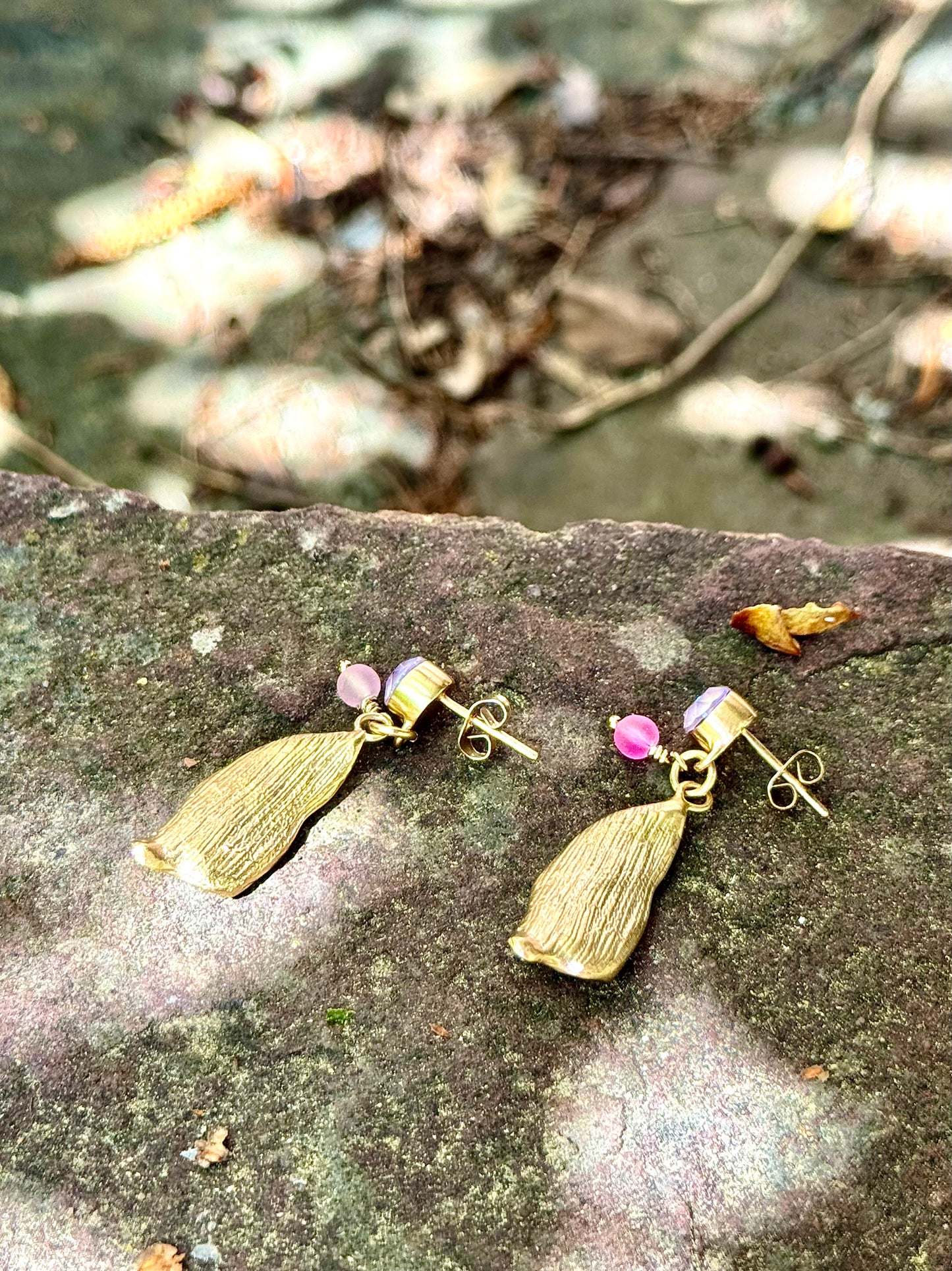 Boucles d’oreilles Doux Matin - plaqué or et cristal