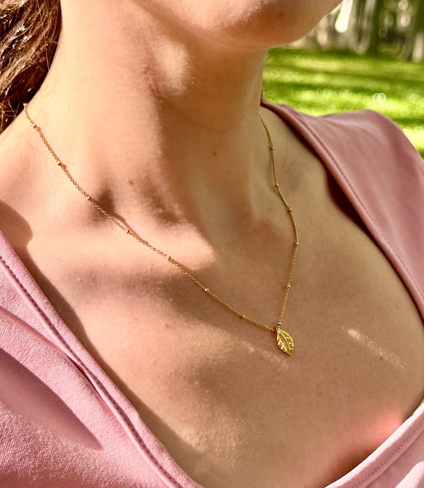 Collier Feuille Naissante - plaqué or