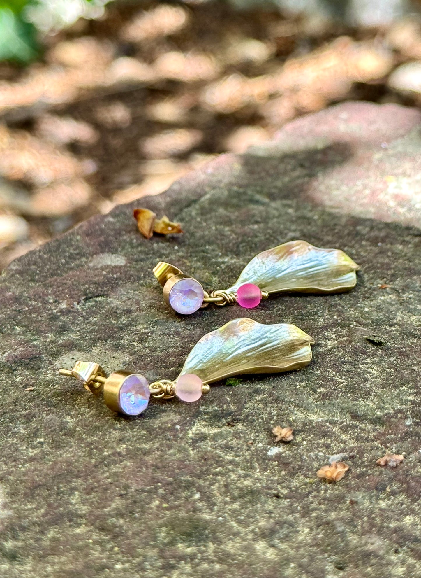 Boucles d’oreilles Doux Matin - plaqué or et cristal