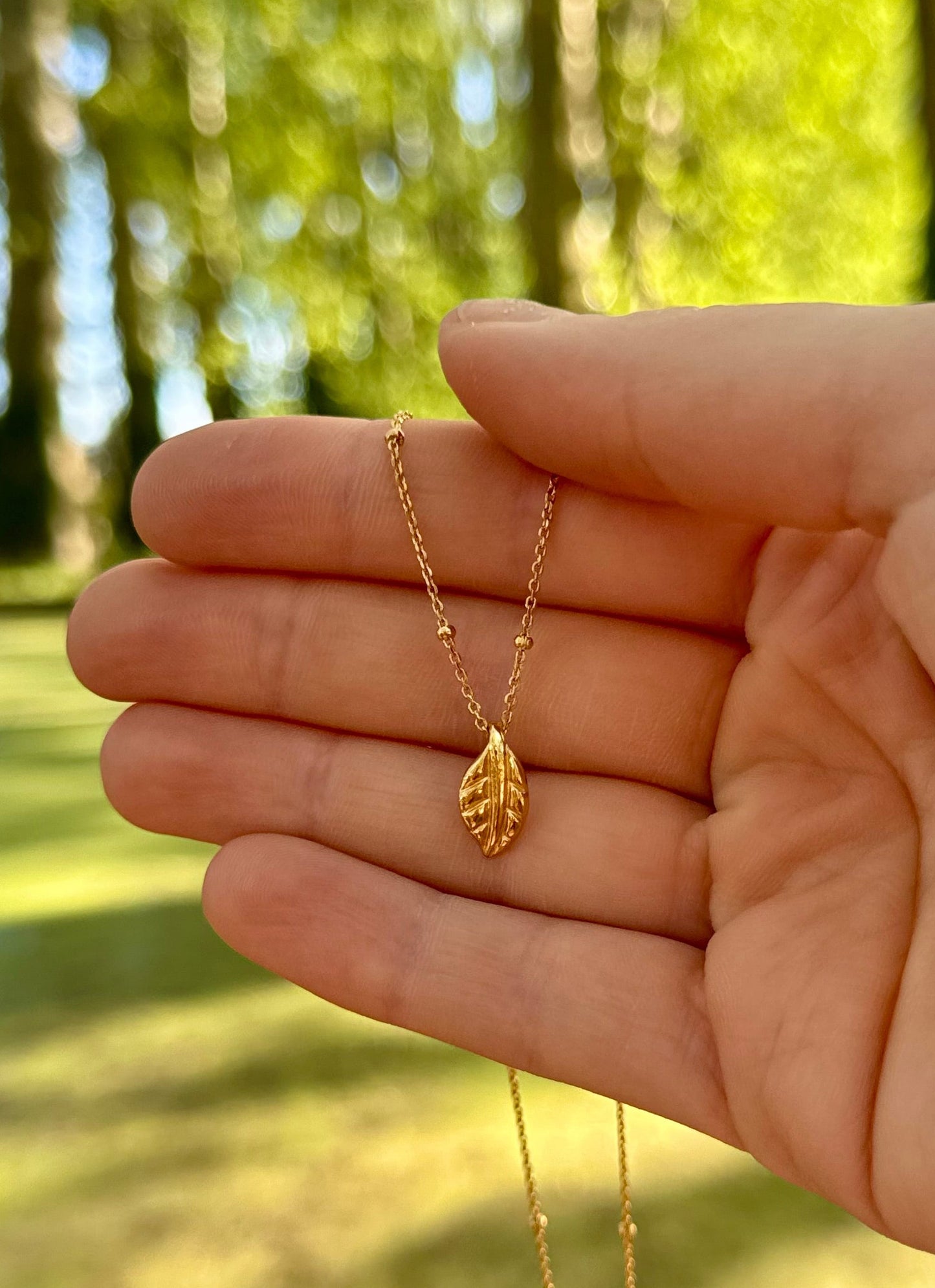 Collier Feuille Naissante - plaqué or
