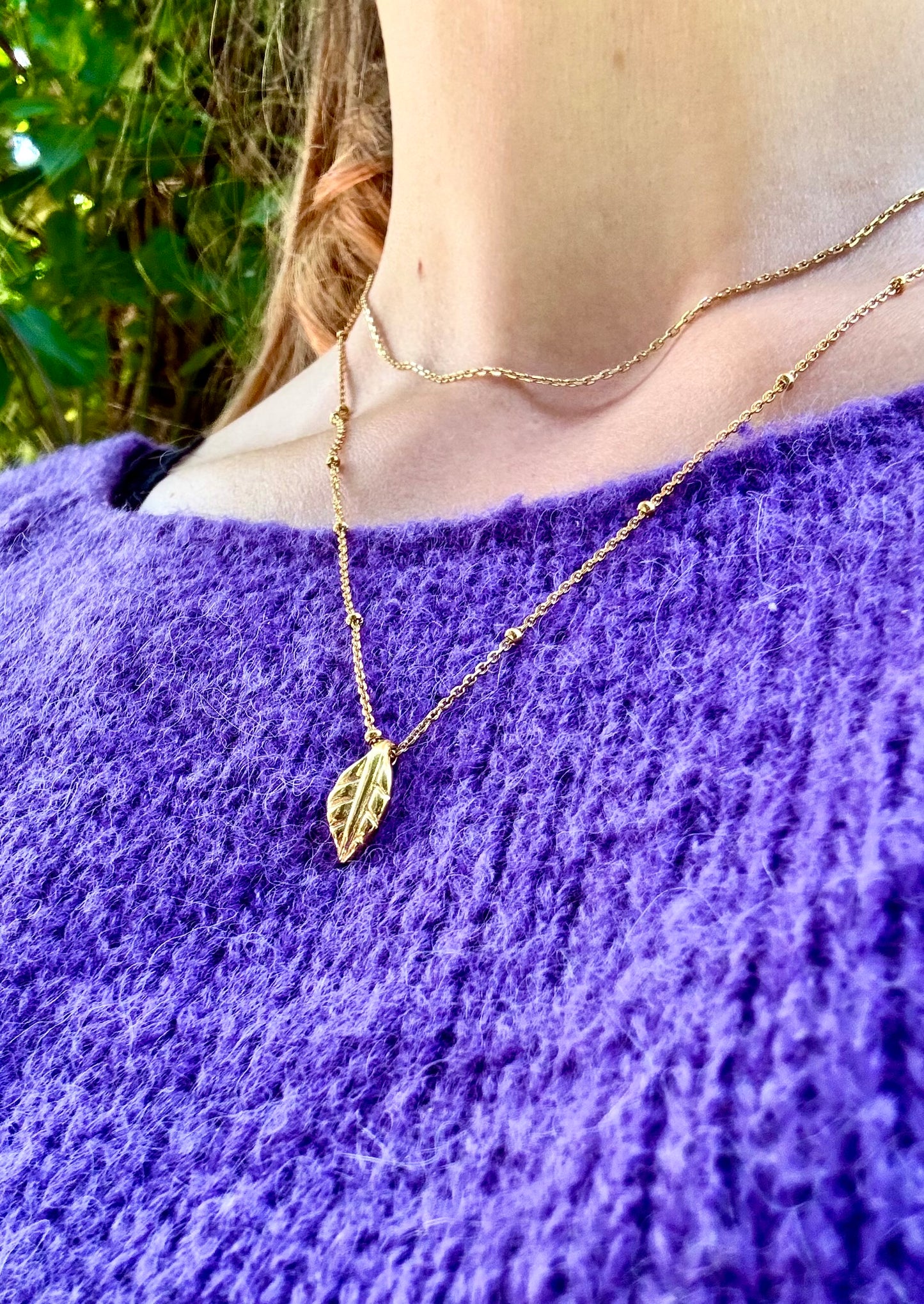 Collier Feuille Naissante - plaqué or
