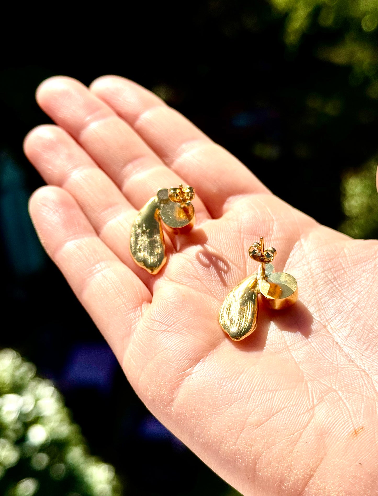 Boucles d’oreilles Jardin d’Azur  - plaqué or et calcédoine