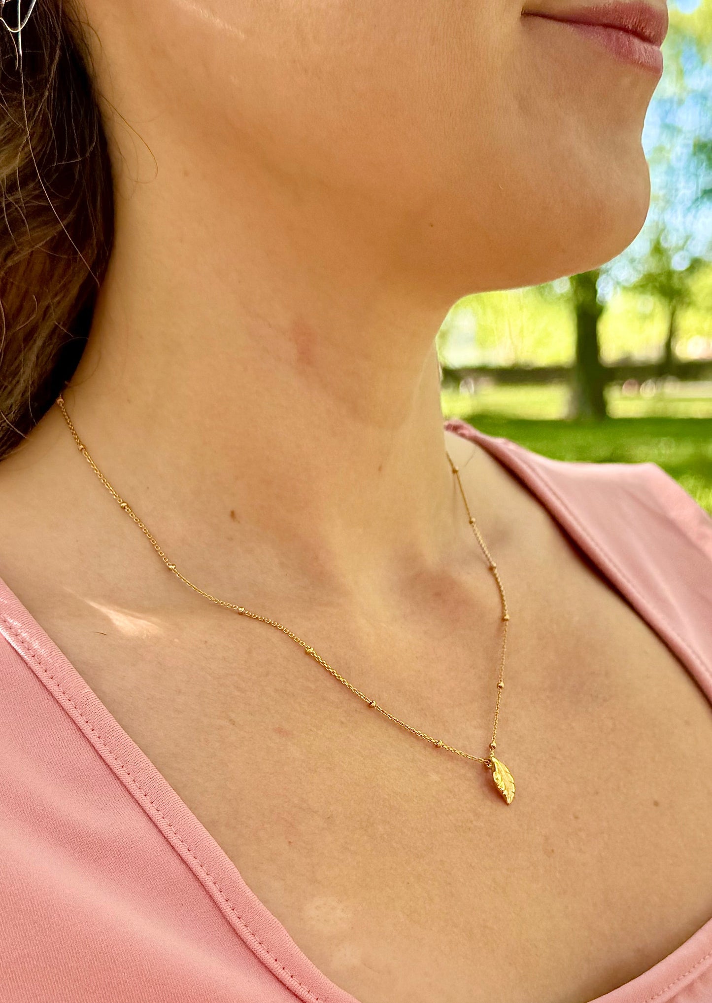 Collier Feuille Naissante - plaqué or