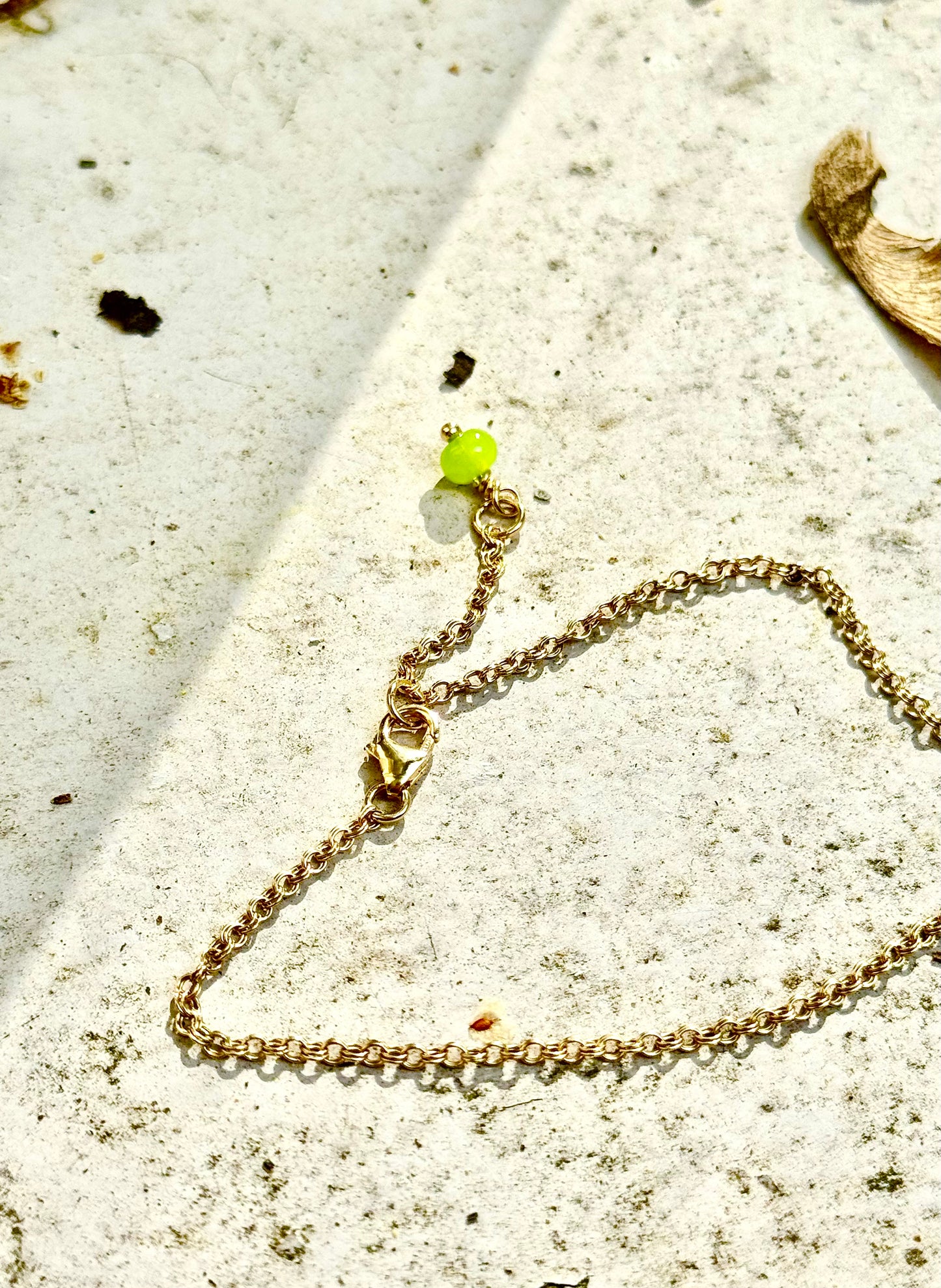 Collier Au bords d’un lac - plaqué or et aigue-marine